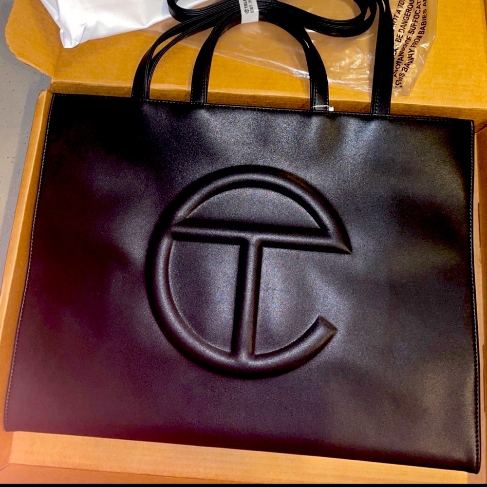Telfar Large Black Shopping Bag